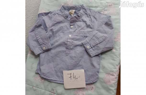 Világos kék, 74-es hosszú ujjú ing kisfiúnak (H&M-es)
