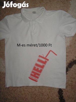 Világos szürke galléros férfi felső M-es méret