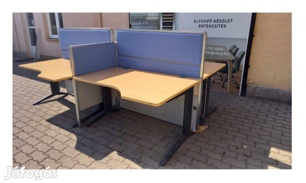 Világosbükk színű íróasztal sziget, munkaállomás, Steelcase - használt