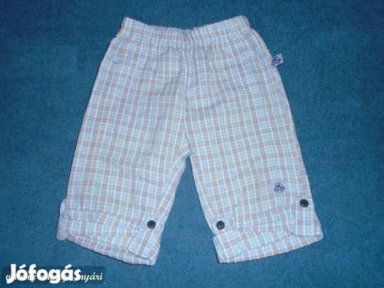 Világoskék és kockás nadrág 6-9 hó (méret 68 / 74)