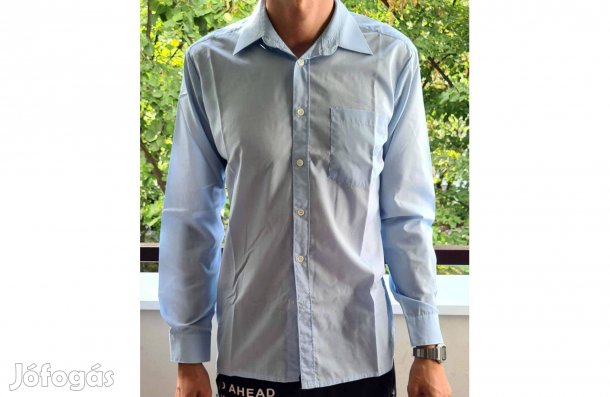 Világoskék férfi ing 37-es úszerű