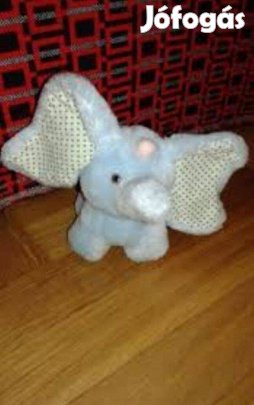 Világoskék plüss elefánt játék plüssállat 14 cm