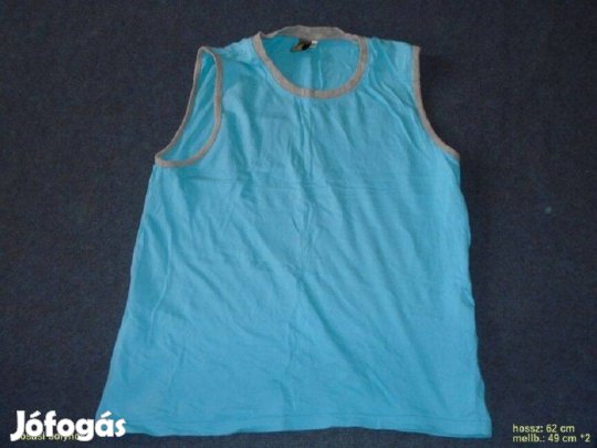 Világoskék színű ujjatlan pamut póló 13-14 évesre (méret 164)