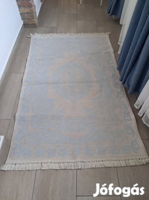 Világoskékfehér török mintás szőnyeg 111,5 × 188 cm kedvező áron