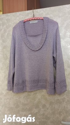 Világoslila kötött pulóver nagy méretű XXL-es