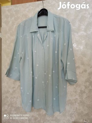 Világoszöld nagy méretű 3/4-es ujjú blúz 3XL-es