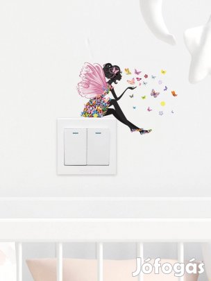 Villanykapcsoló matrica - Tavasztündér pillangókkal