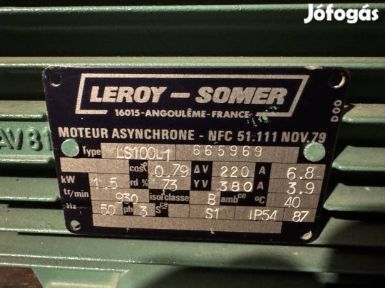 Villanymotor 1,5 kw