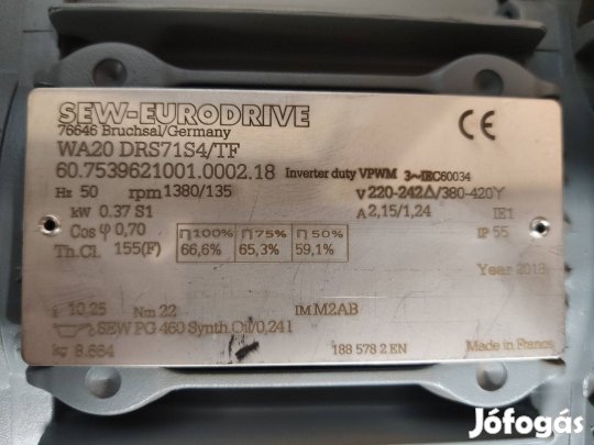 Villanymotor - háromfázisú, hajtóműves