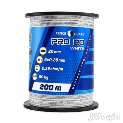 Villanypásztor szalag 200m 80Kg 0,39 /m 20mm Fence Guard