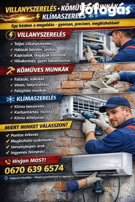 Villanyszerelés o Klímaszerelés o Felújítás egy kézben