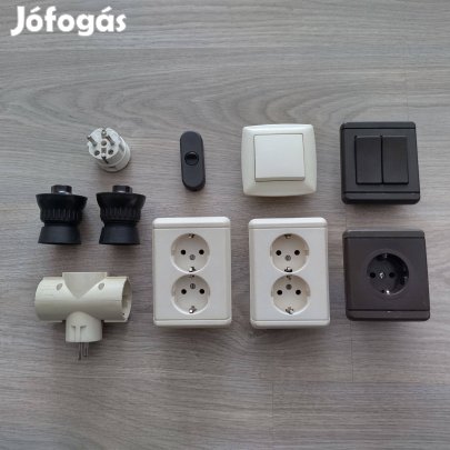Villanyszerelési anyagok (50 db) jó állapotban, egyben eladó