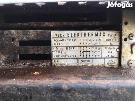 Villanytűzhely electhermax