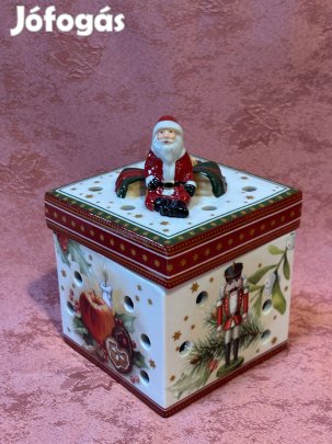 Villeroy&Boch porcelán mécsestartó, doboz, dísztárgy, mikulás, karácso