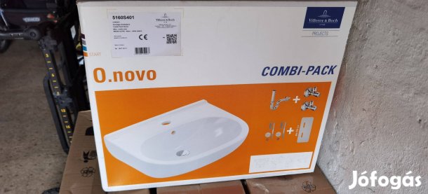 Villeroy & Boch O.novo 55x45 cm új fali mosdókagyló szett