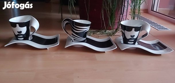 Villeroy & Boch porcelán New Wave Caffe bögre + csészealj / 3 szett
