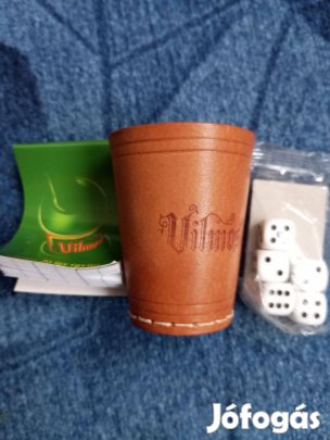 Vilmos bőr kockapóker szet,új