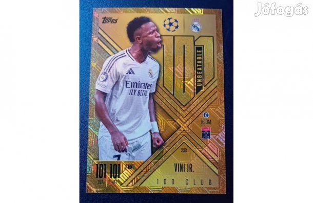 Vinícius Jr. Real Madrid 100 Club Unbeatable focis kártya Match Attax