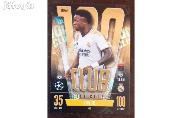 Vinícius Jr. Real Madrid 100 Club focis kártya Topps Match Attax 2024