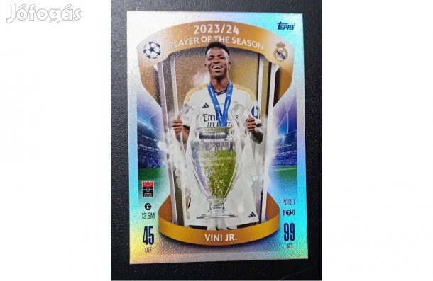 Vinícius Jr. Real Madrid Player of the Season focis kártya Match Attax