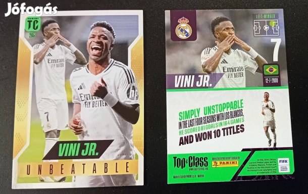 Vinícius Jr. Real Madrid Unbeatable focis kártya Panini Top Class 2025