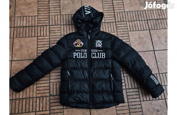 Vinson Polo club hímzett télikabát kapucnisbélelt téli kabát L