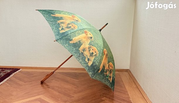 Vintage Akah német kutyás Retriever fa automata bot esernyő botesernyő