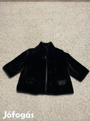 Vintage Fabiani fekete műszőrme kabát 42-es