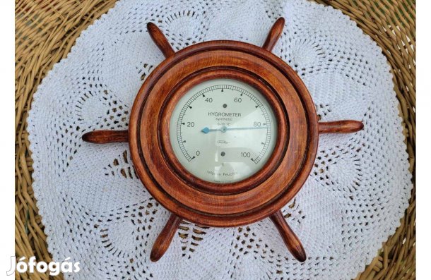 Vintage GDR Fischer hajókormány alakú hygrométer
