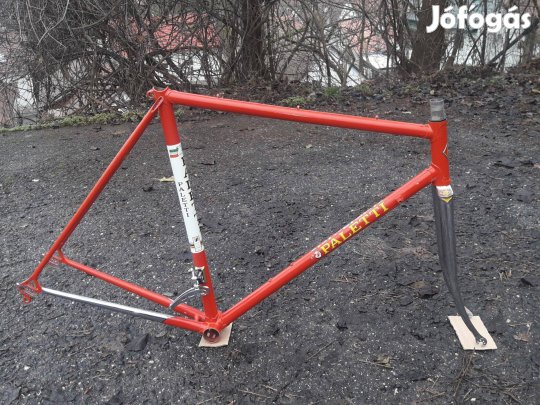 Vintage Paletti országúti acél vázszett, 54x54 cm, Campagnolo papucsok