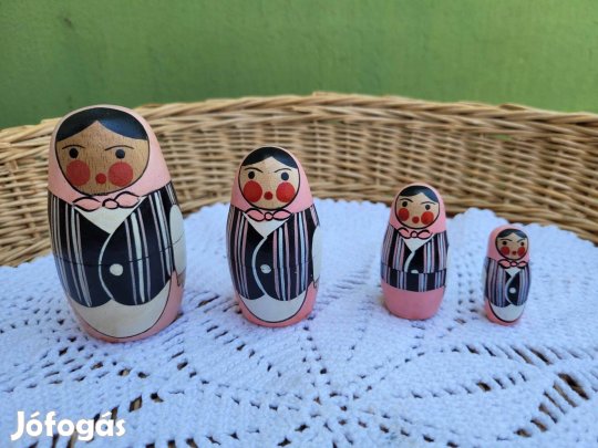 Vintage, 4 részes Matrjoska baba