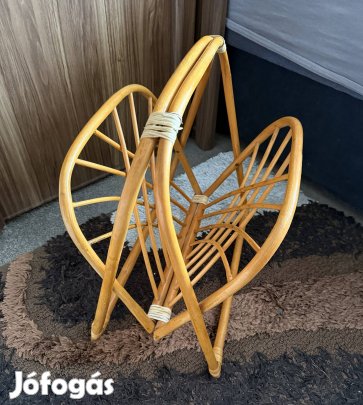 Vintage - Retro rattan bambusz újságtartó