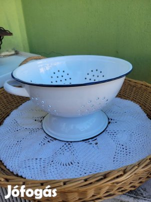 Vintage, jelzett, Karls, talpas zománcos szűrő