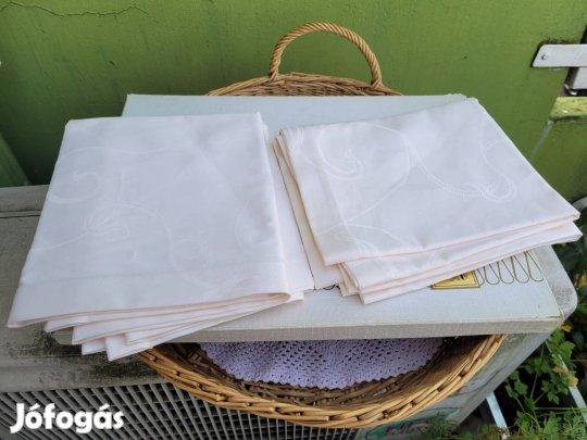 Vintage, jelzett, Tukan cseh damaszt asztali futó pár