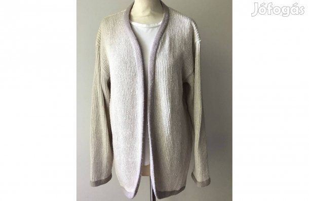 Vintage, világos, kötött, női kardigán. L-es