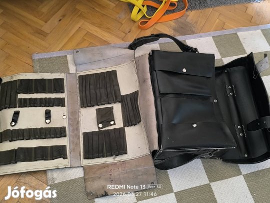 Vintage, villanyszerelő, bőr, Magyar, pilótatáska ritkaság Utánvét