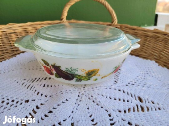 Vintage angol Pyrex zöldségmintás tál