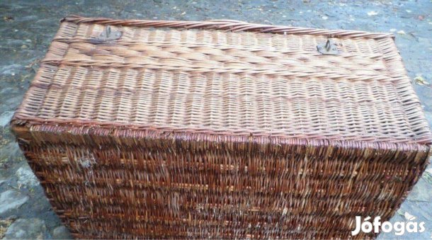 Vintage bútor rattan tároló láda zárható nagy méret