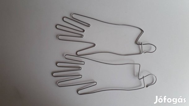 Vintage drót kesztyű akasztó, szárító, formázó pár 28 cm
