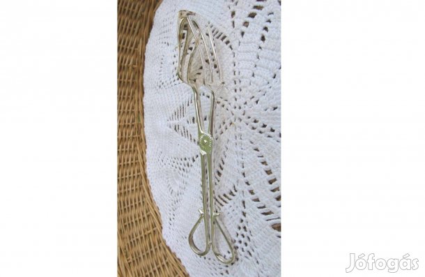 Vintage ezüstözött süteményfogó olló