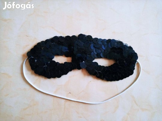 Vintage fekete flitteres farsangi szemmaszk 100 Éves