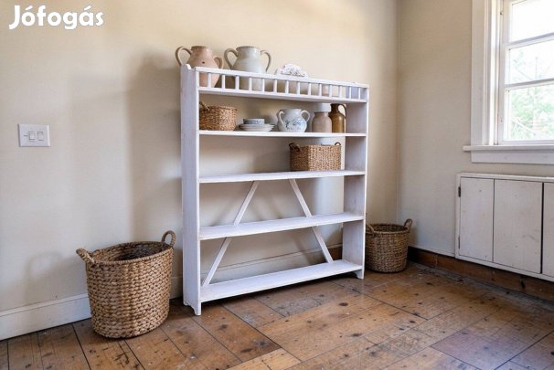 Vintage felújított fa polc stelázsi kamrapolc