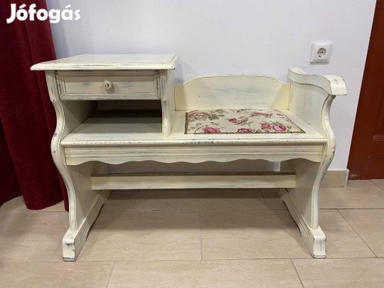 Vintage fiókos telefonpad, ülőke