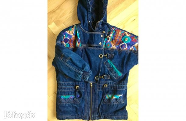 Vintage gyerek farmer télikabát 5-6 éves korra