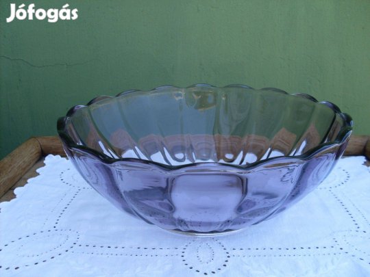 Vintage halványlila üveg tál