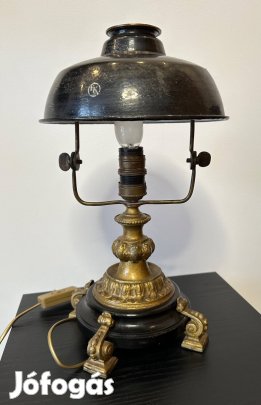 Vintage íróasztali lámpa, fekete, fém állítható búrával