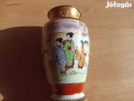 Vintage japán Satsuma, kézzel festett váza