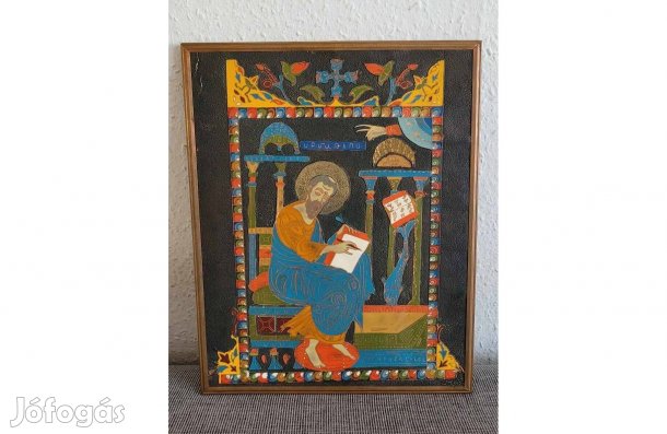 Vintage jelzett tűzzománc ikon