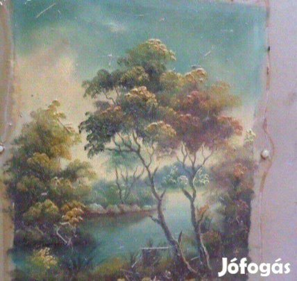 Vintage kép tájkép festmény szignós