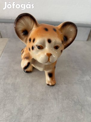 Vintage kerámia leopárdkölyök figura